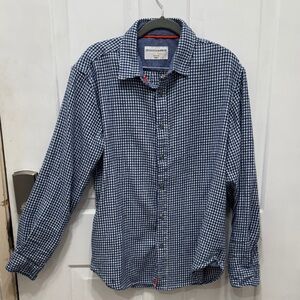 Men's Navy Gingham Button-Down Shirt